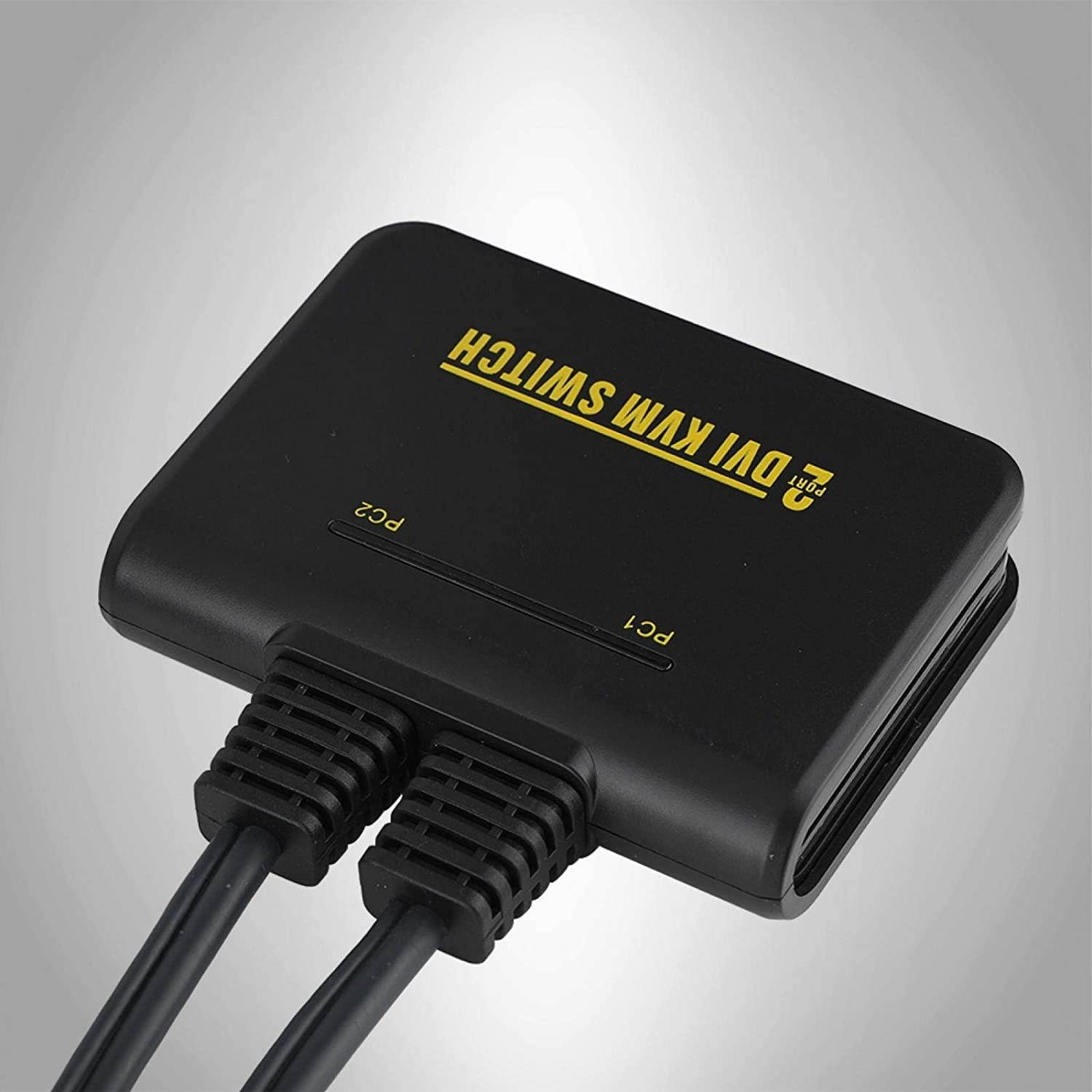 Mothinessto DVI KVM Switch 2 Port DVI Switch USB DVI Switch DVI Switcher Plug and Play for Schools for Offices