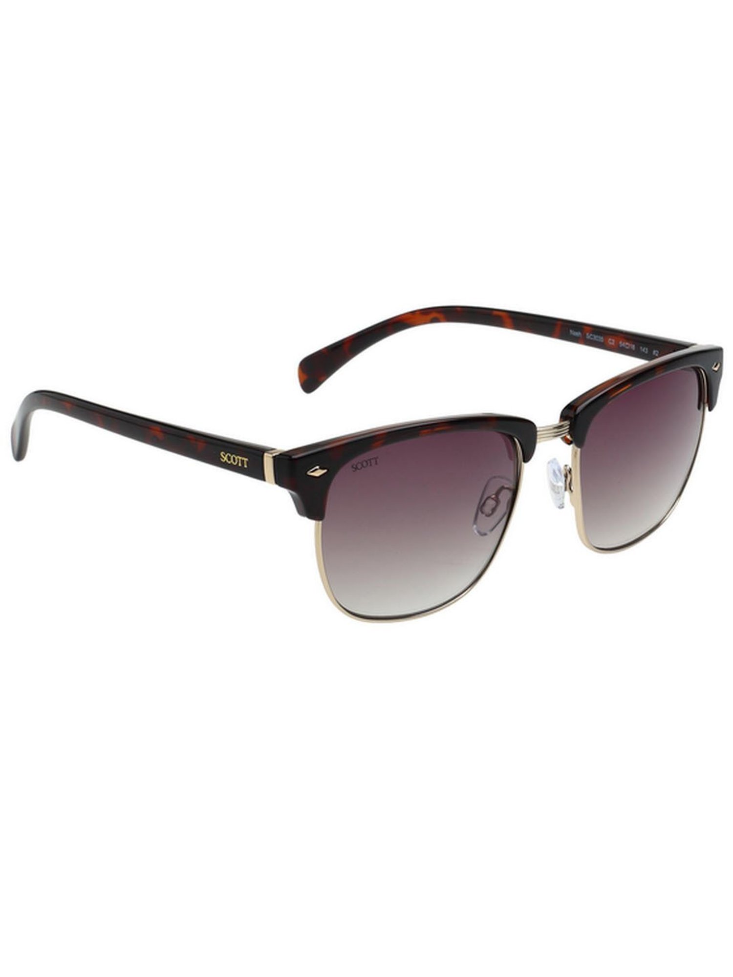 SCOTT Brown Clubmaster UV Protection Unisex Sunglasses
