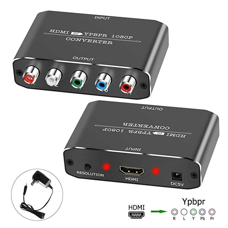 to Component Vedio ConverterMuosu to Ypbpr Scaler Input to Component Video + RL Audio Output Converter Adapter Support 1080p for PS3DVDAluminum