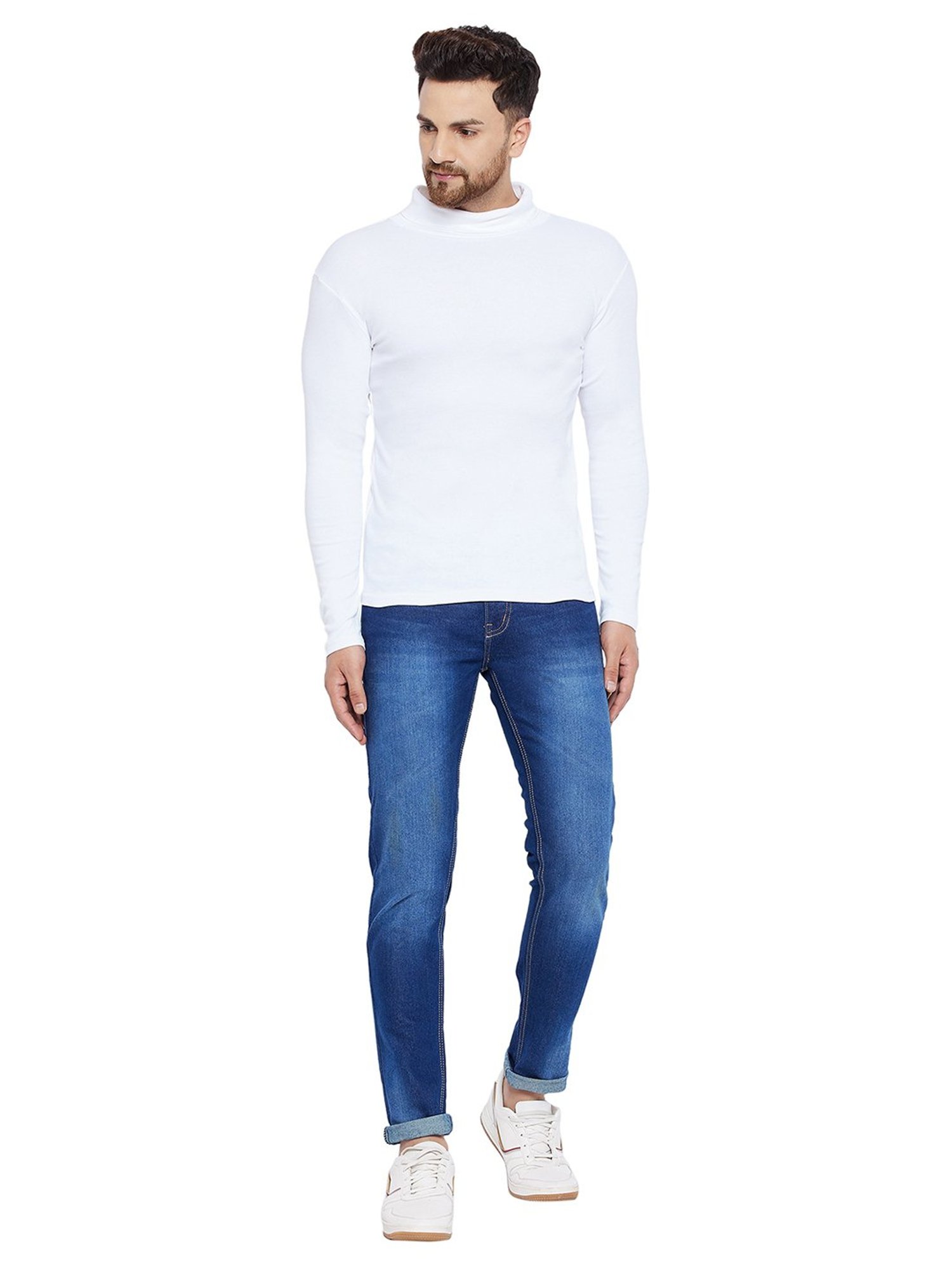 Hypernation White High Neck T-Shirt