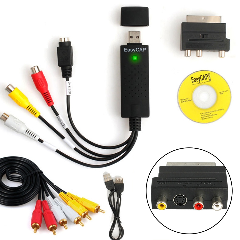 Audio Usb2.0 Vhs To Dvd Accessories Video Capture Kit Durable CD Cable For Win10