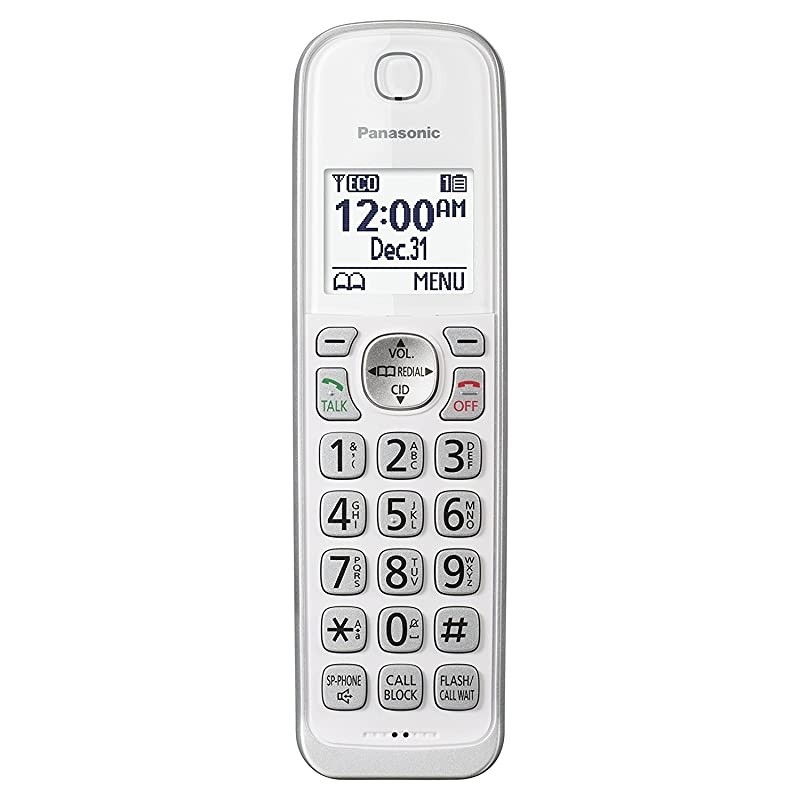 KXTGDA50W1 Dect 60 Digital Additional Cordless White Handset for KXTGD53x Series Renewed