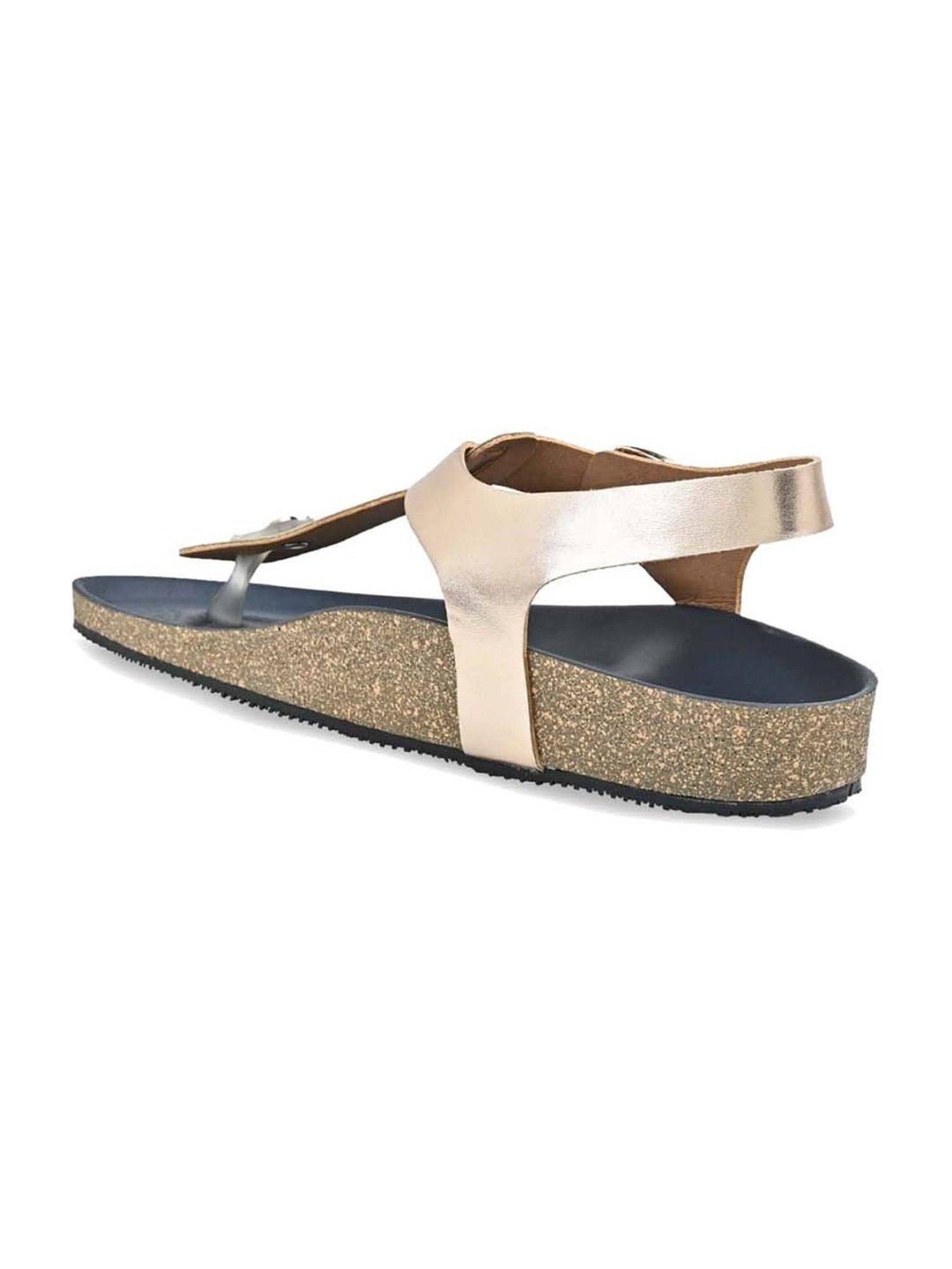 Rocia by Regal Women's Rose Gold Ankle Strap Sandals