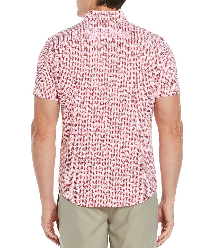 Perry Ellis Big & Tall Houndstooth Performance Stretch Short-Sleeve Woven Shirt