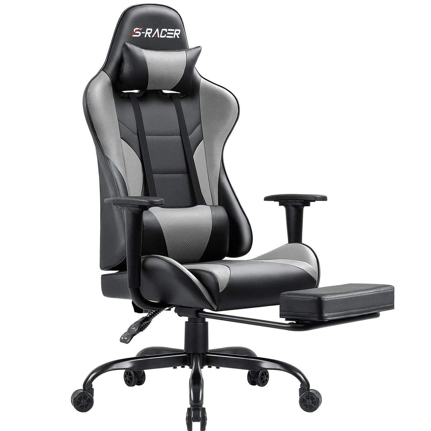 Homall Gaming Chair Computer Office Chair Ergonomic Desk Chair with Footrest Racing Executive Swivel Chair Adjustable Rolling Task Chair (Green)