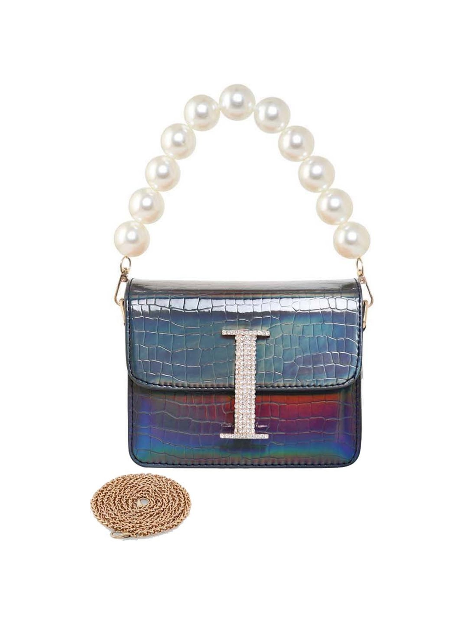 Esbeda Navy Textured Small Sling Handbag
