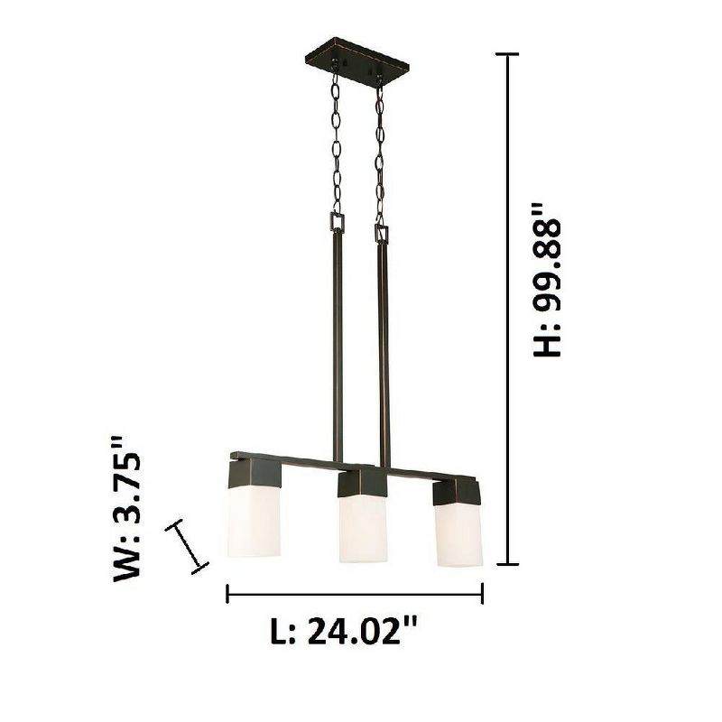 Ciara Springs 3 Light Pendant Bronze/White - EGLO