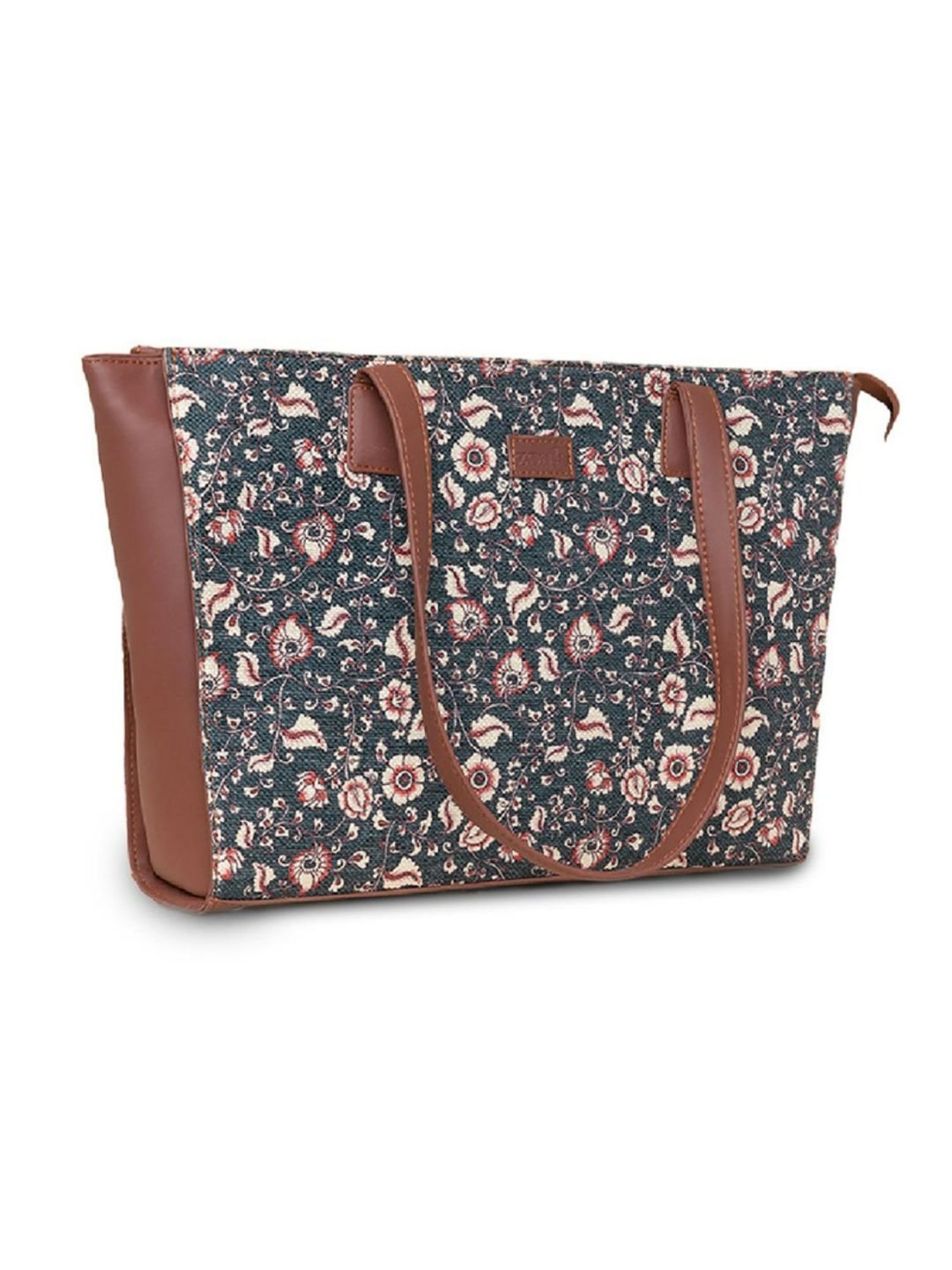 ZOUK Blue Printed Large Tote Bag