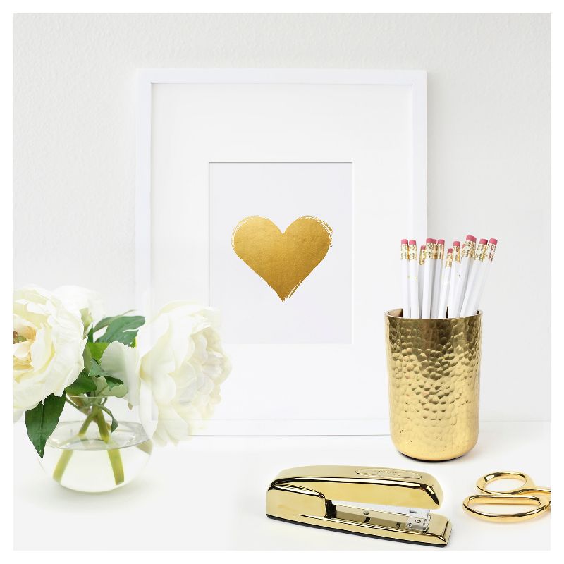 2ct Heart Sahped Love Foil Art Cards Gold