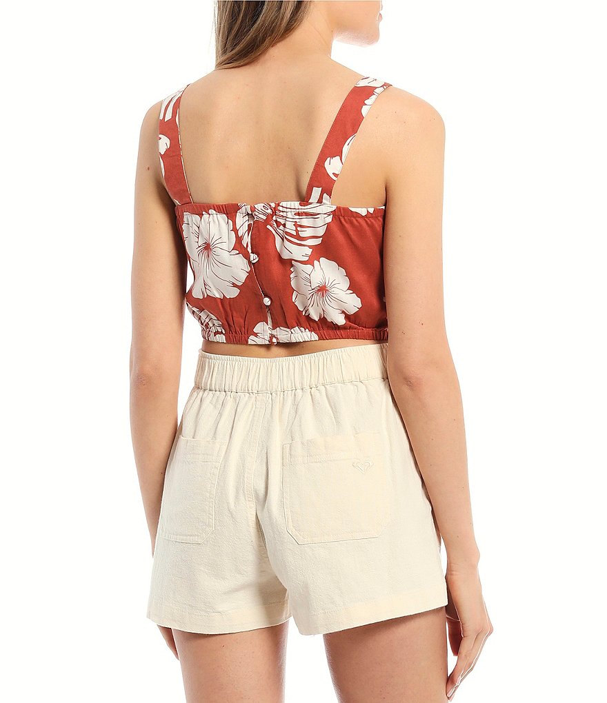 Roxy Silver Glow Floral Print Crop Top