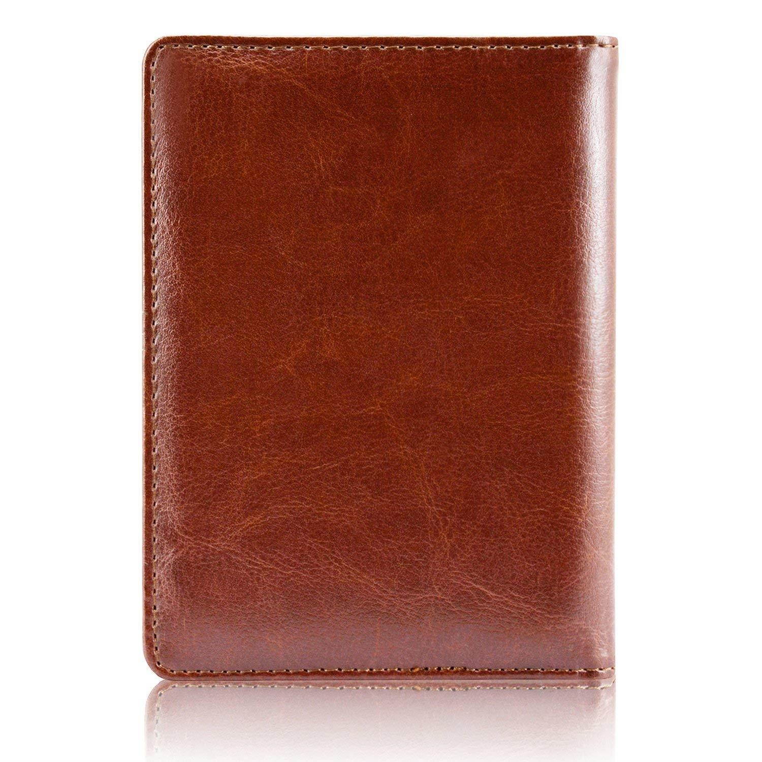 Passport Holder Case, ACdream Protective Premium PU Leather RFID Blocking Wallet Case for Passport, Brown