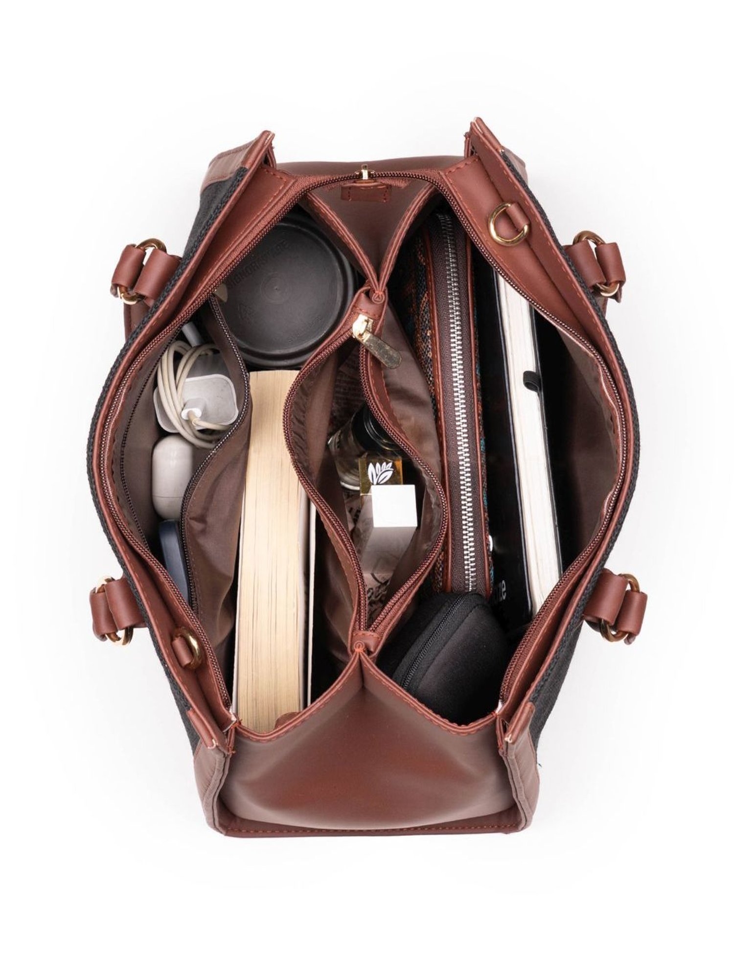 ZOUK Kutch Gamthi Classic Multicolor Printed Medium Handbag