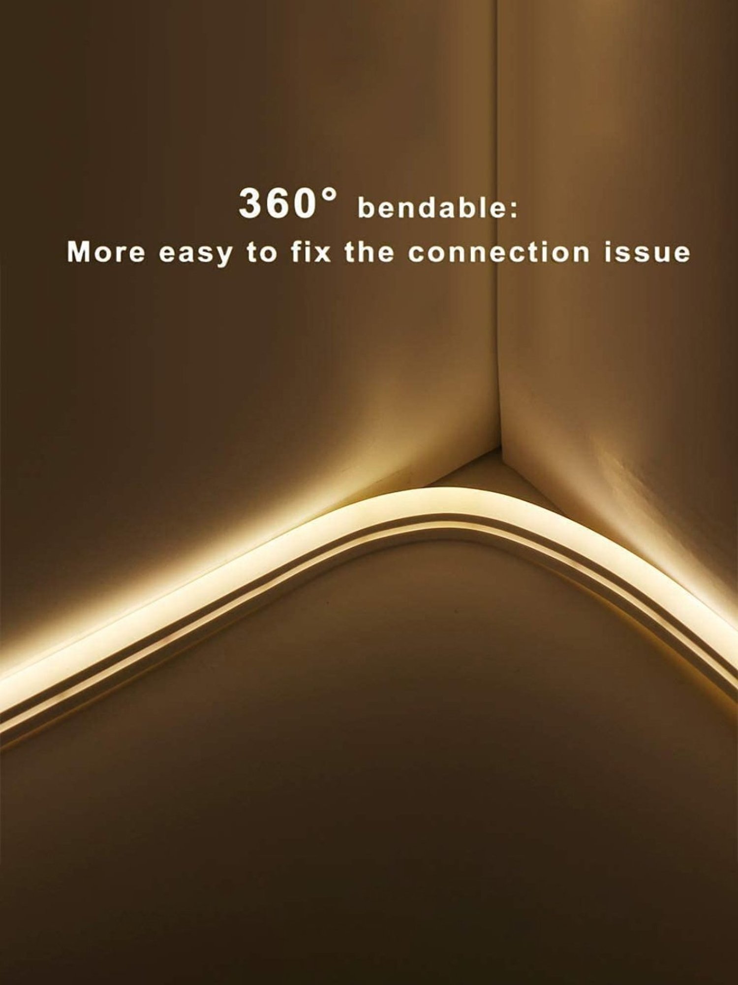 Xergy LED Neon Strip Lights 5Mtr, IP67 Waterproof Neon Rope Light for Home Decoration (Warm White)