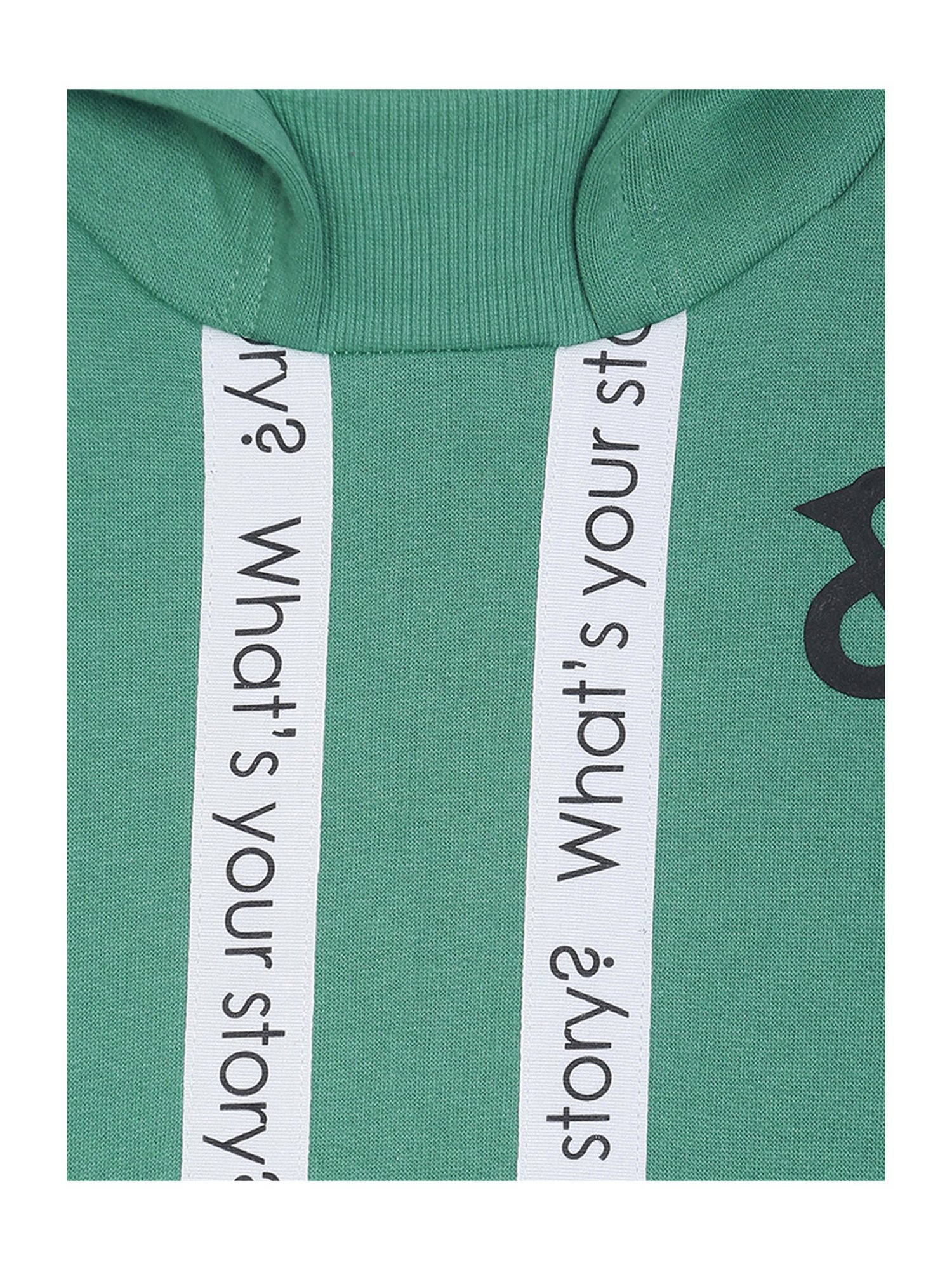 Tales & Stories Kids Green Printed Hoodie