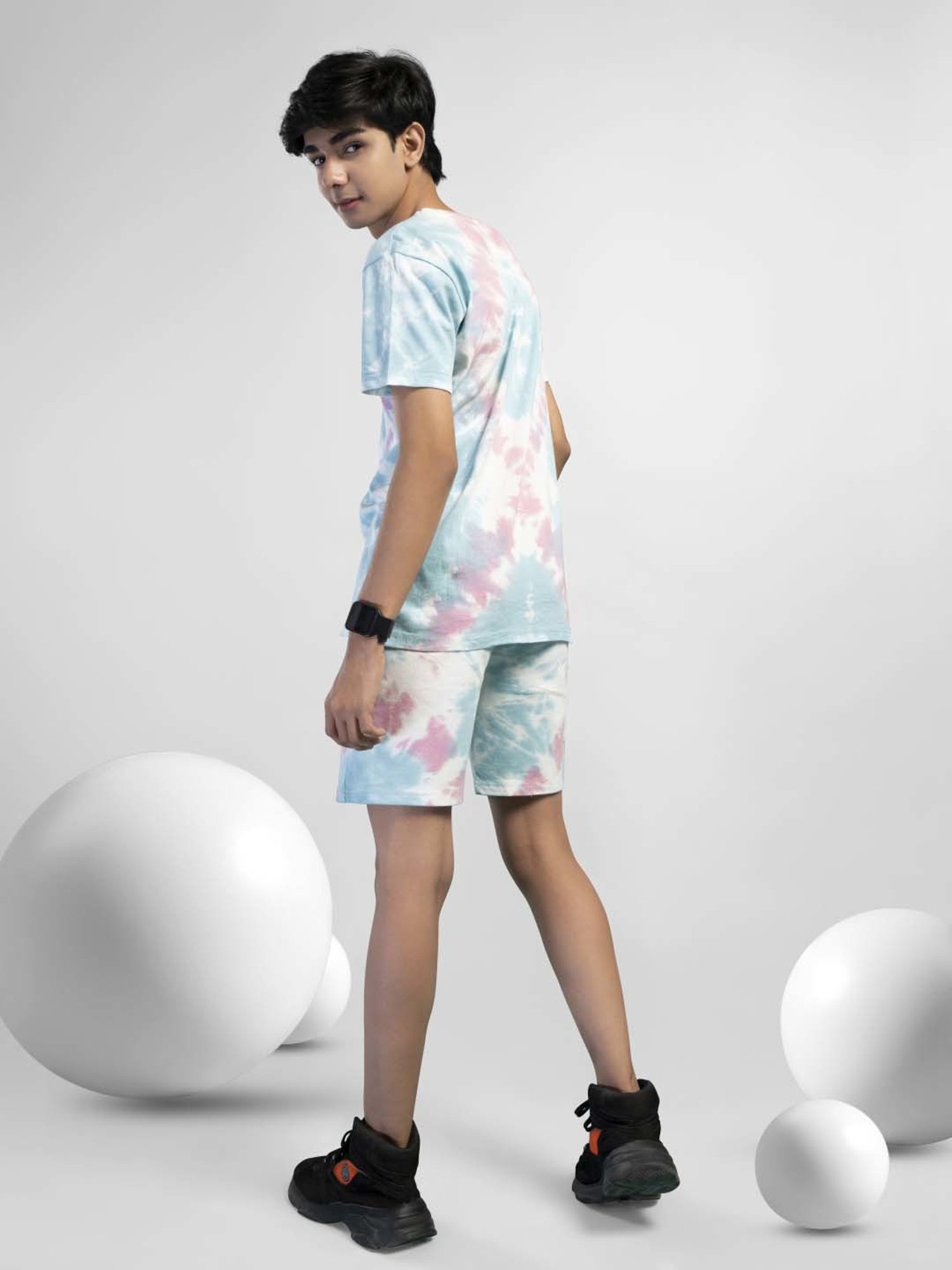 TeenTrums Kids Multicolor Cotton Over Dyed T-Shirt Set