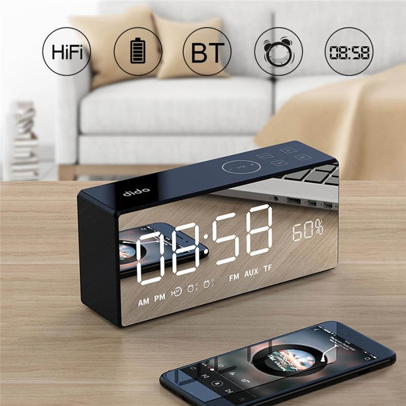 X9 Bluetooth Metal Portable Super Bass Wireless Mirror Remote Control Speaker Hifi 3D Digital Sound Loudspeaker Handfree MIC-Red