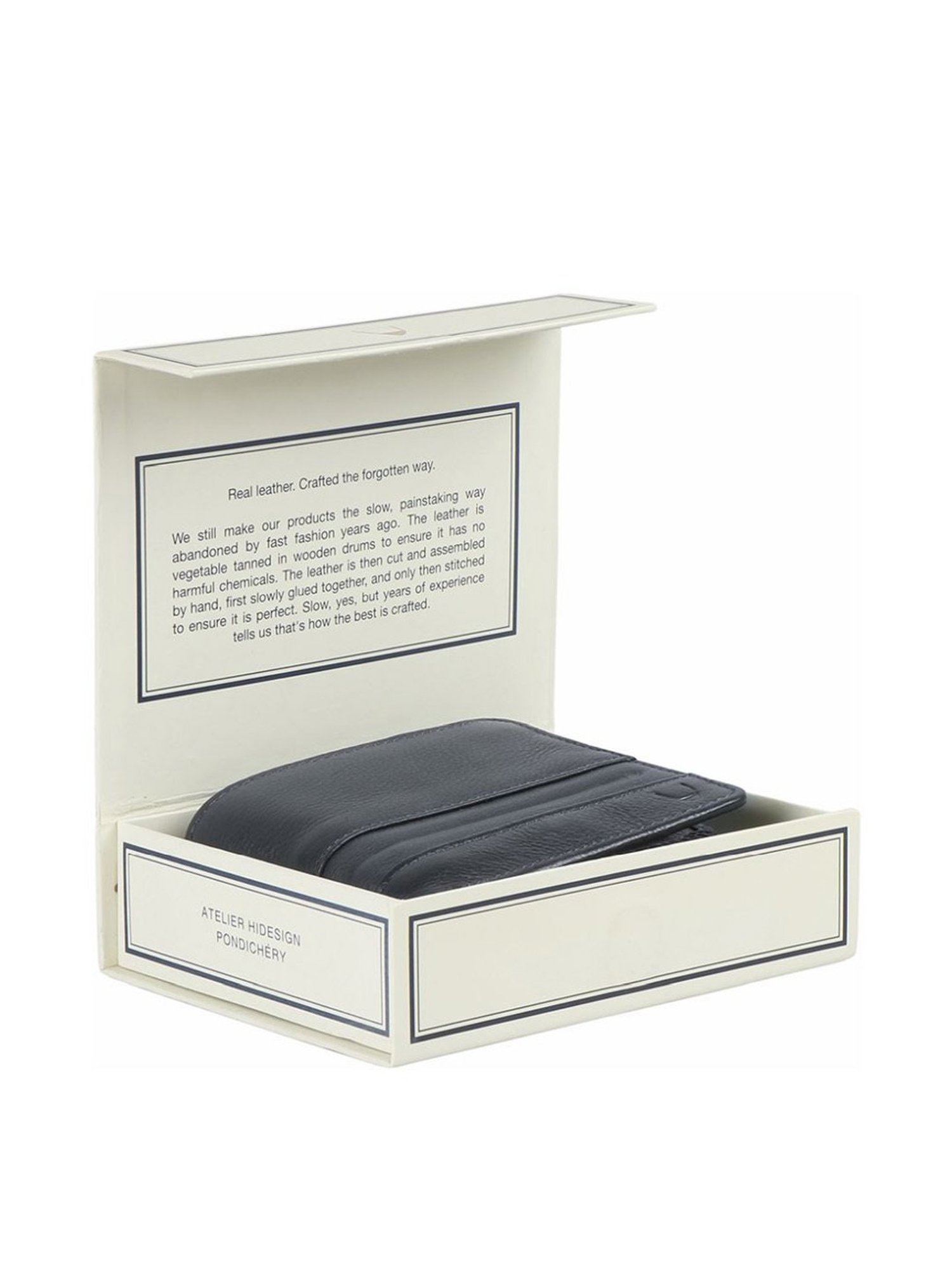 Hidesign 286-010F RF Navy Casual Leather Rfid Bi-Fold Wallet for Men