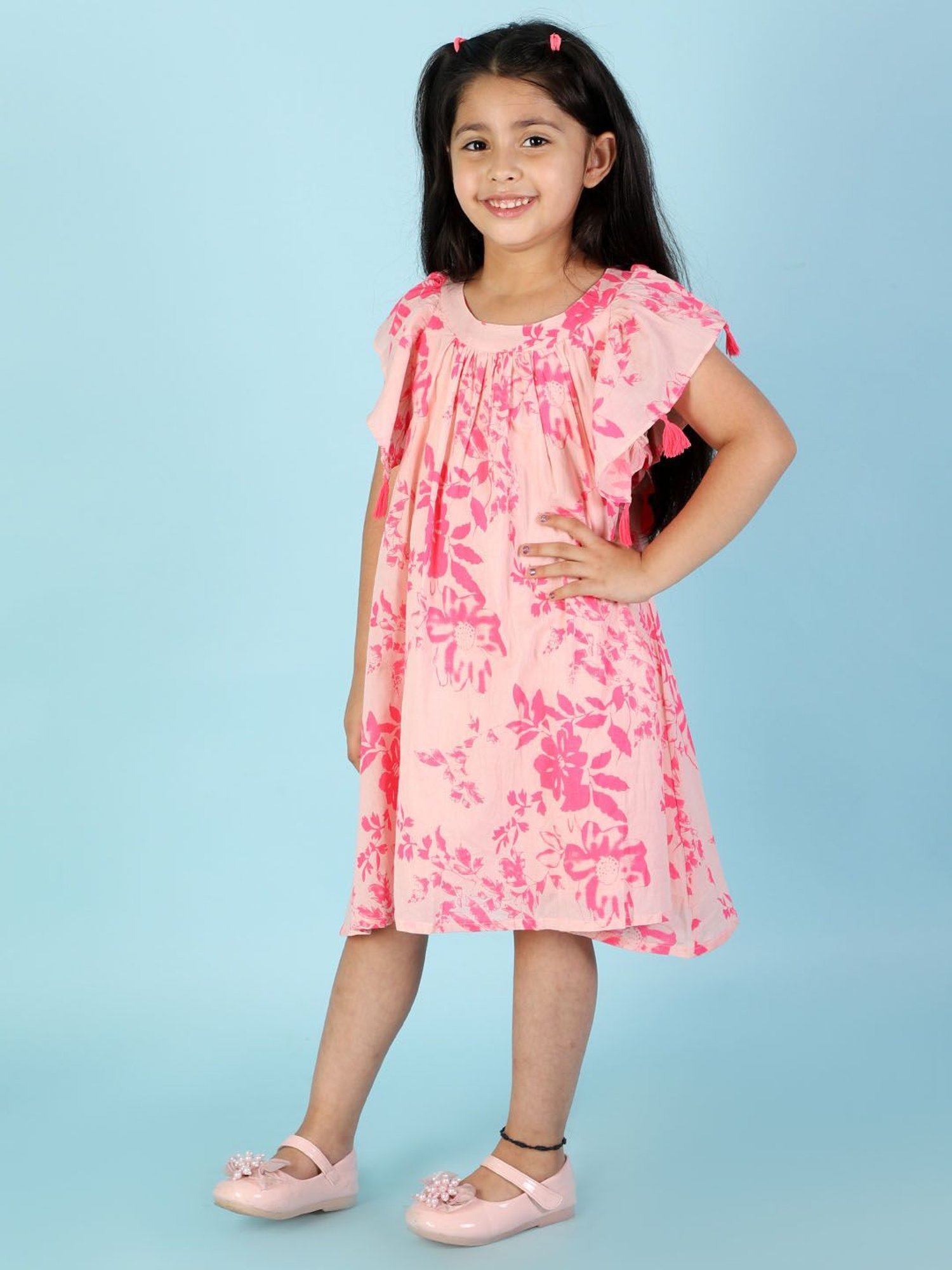 Lil Drama Kids Pink Floral Print Dress