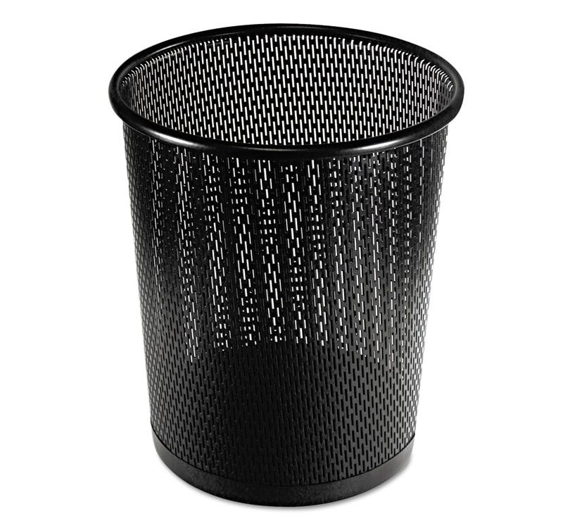 Artistic Urban Collection Punched Metal Wastebin 20.24 oz Steel Black Satin 9"Dia ART20017