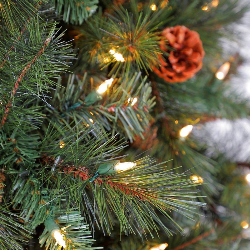 Home Heritage Albany 12' Pre-Lit Artificial Christmas Tree w/ Pine Cones & Stand