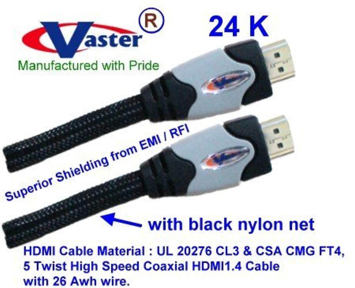 vastercable, (2 pcs / pack, 50 ft / 15.24 m) high-speed hdmi cable, with ethernet, ultra series - supports ethernet, 3d, and au