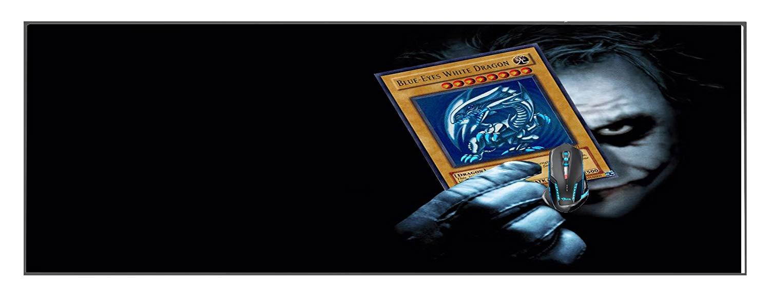Blue Eyes Ledger Mash up Art XL Mouse Pad 33.25" x 15.75" Silicone Printed Mousepad Game Mat