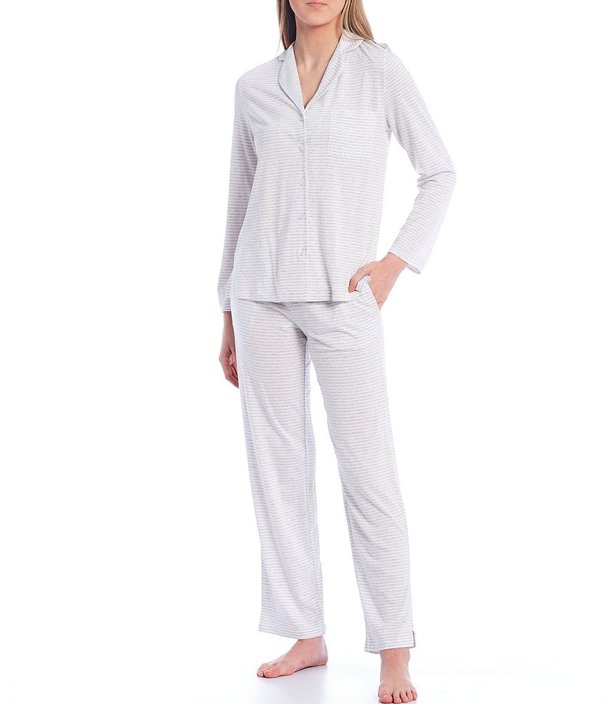 VAN WINKLE & CO. Yarn-Dyed Striped Jersey Knit Coordinating Sleep Pants