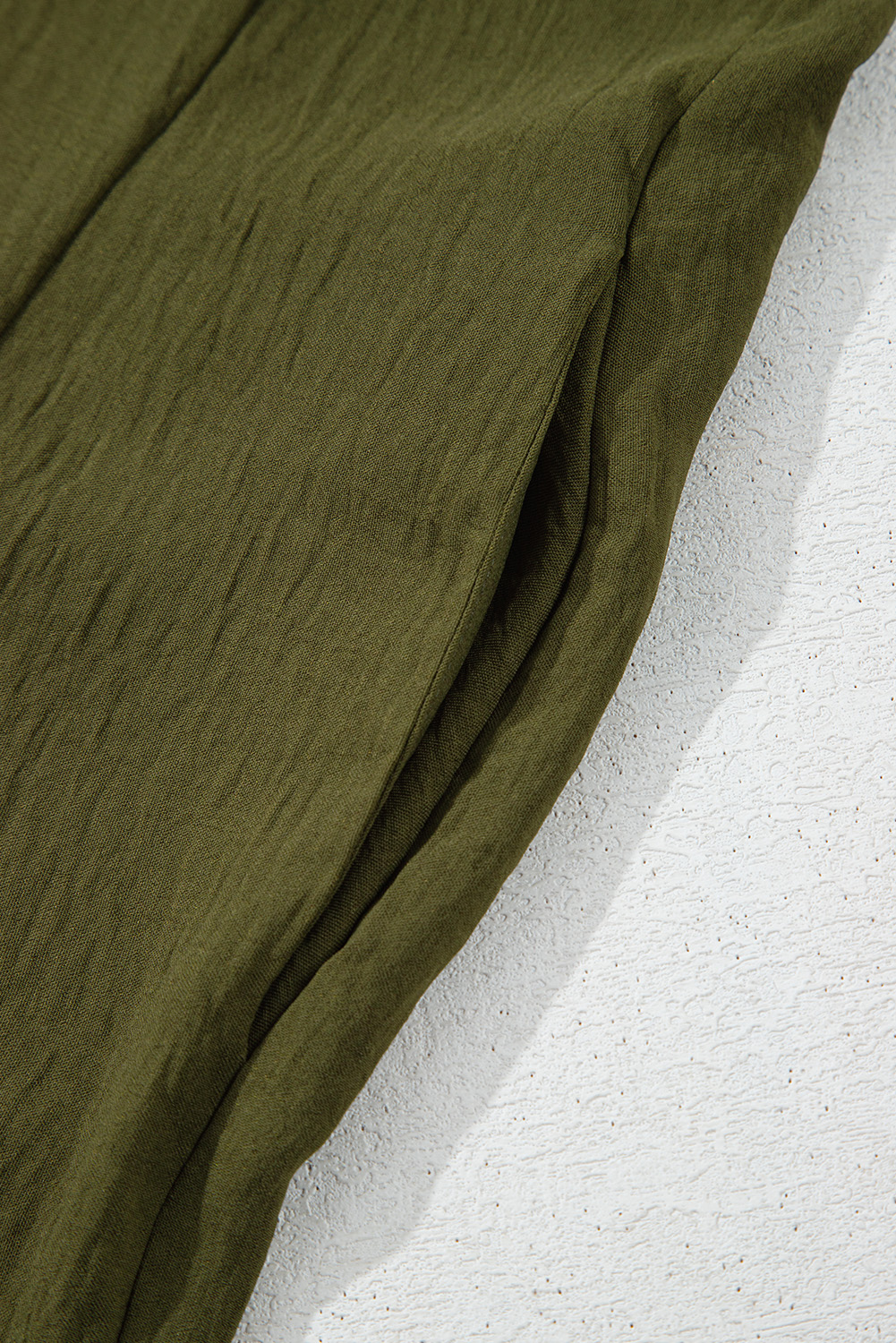 Gray Textured Wide Leg Overall with Pockets