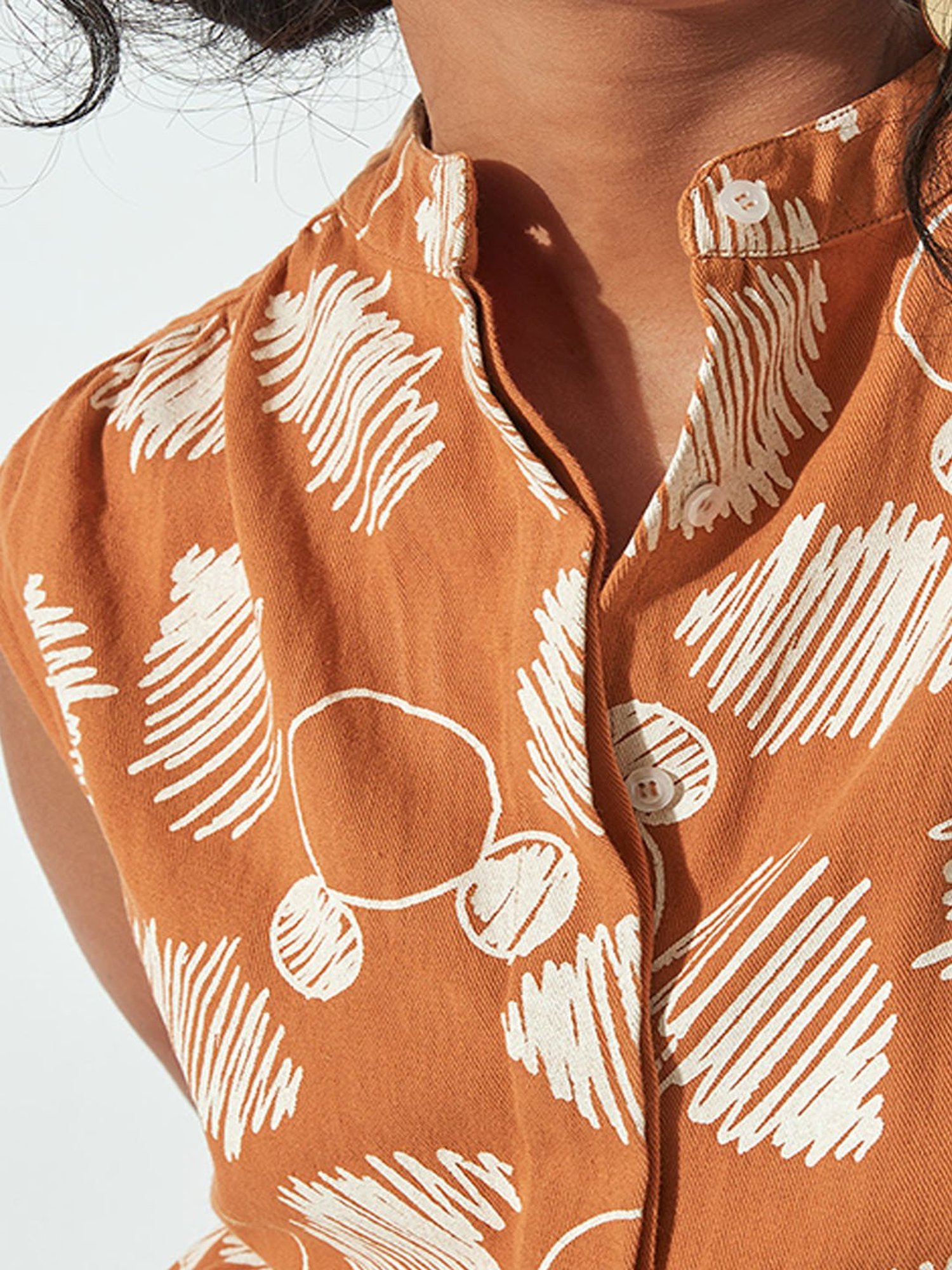 The Label Life Rust Cotton Printed Playsuit