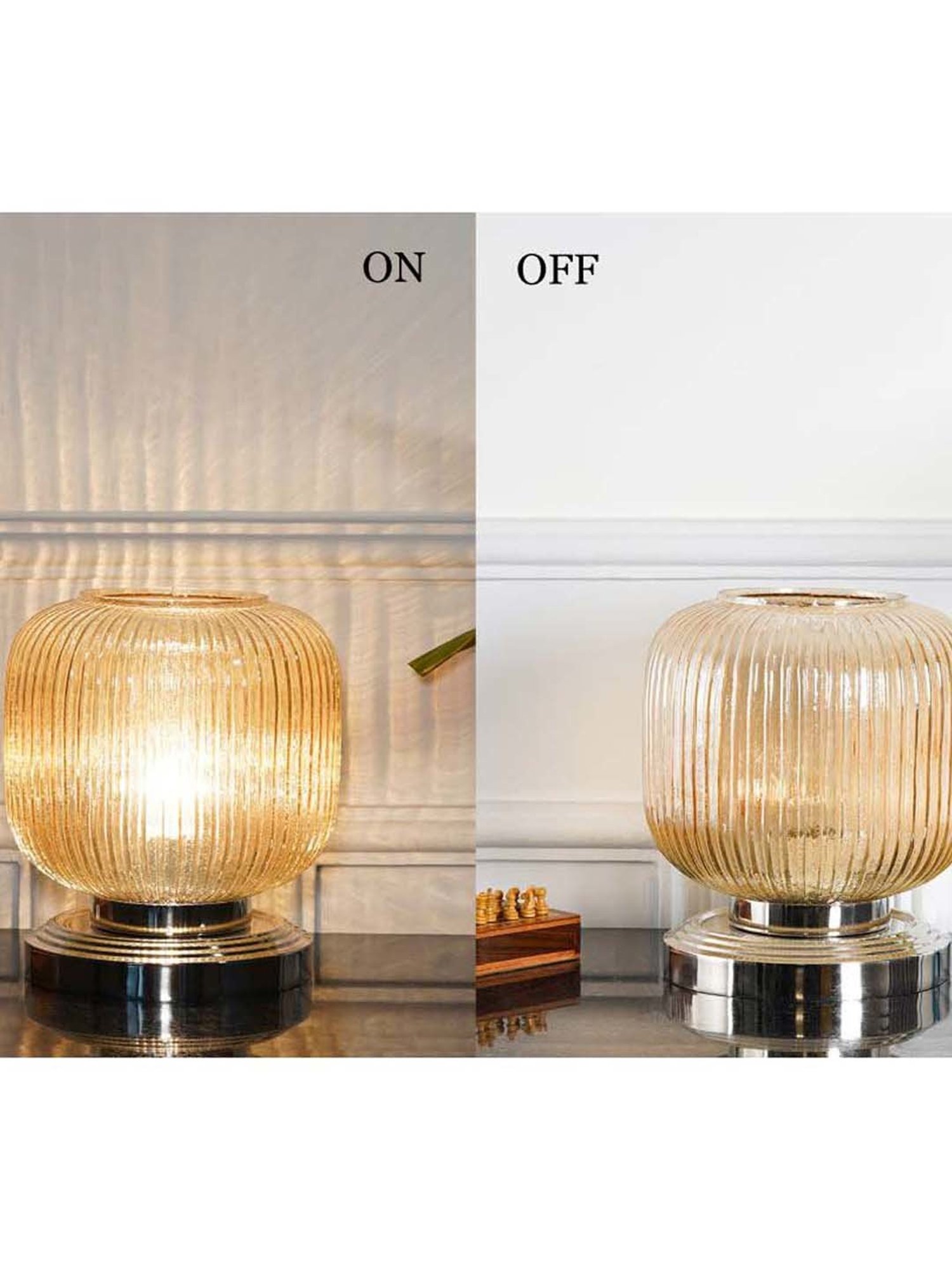 Kapoor Lamp Shades Amber & Gold Glass Sueno Table Lamp