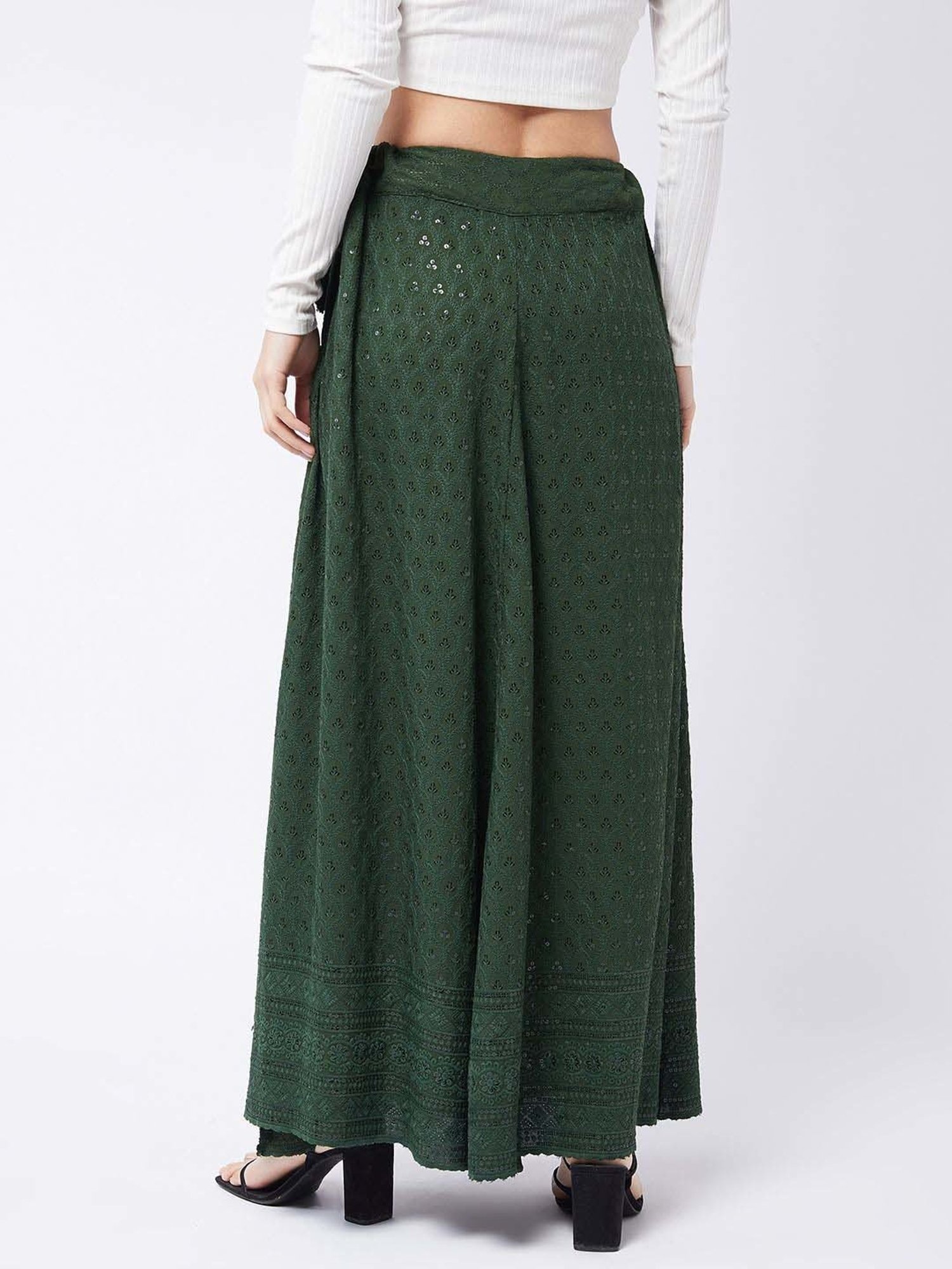 Castle Black Embroidered Palazzos