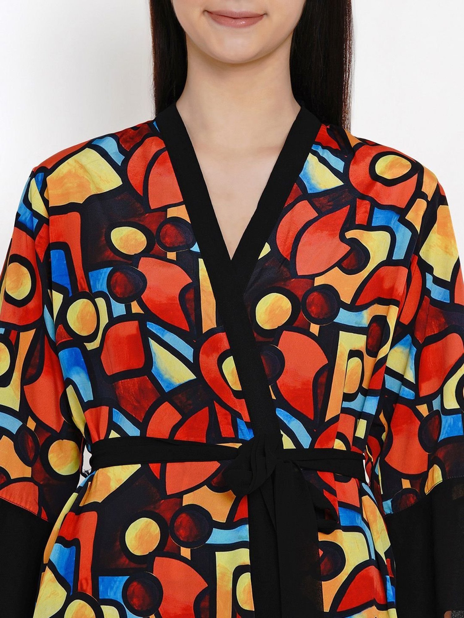 Erotissch Multicolored Printed Robe