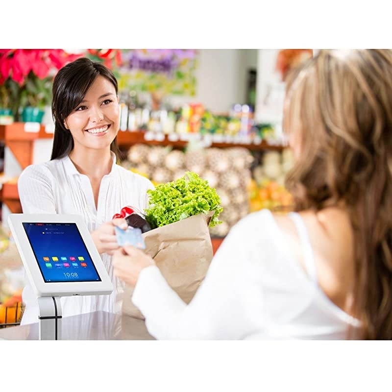 AntiTheft Tablet Security Stand Kiosk Floor Standing Mount Tablet Case Holder w Lock Adjustable Clamp Arm Internal Cable Routing For iPad 2 3 4 Samsung Android Tablets  PSPADLK38