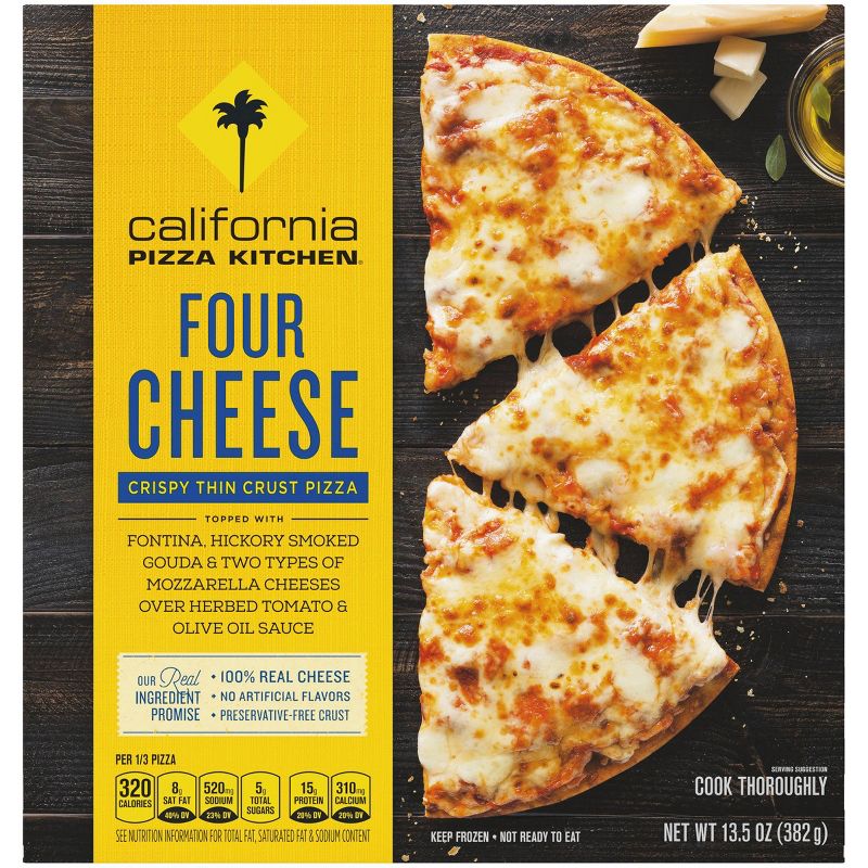 California Pizza Kitchen Crispy Thin Crust Four Cheese Frozen Pizza - 13.5oz