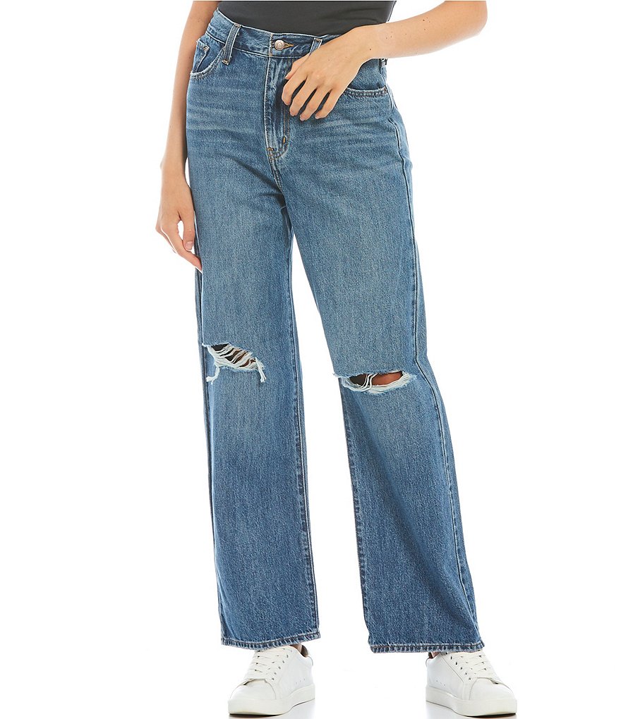 Celebrity Pink Shadow Knee Mid Rise Straight Jeans