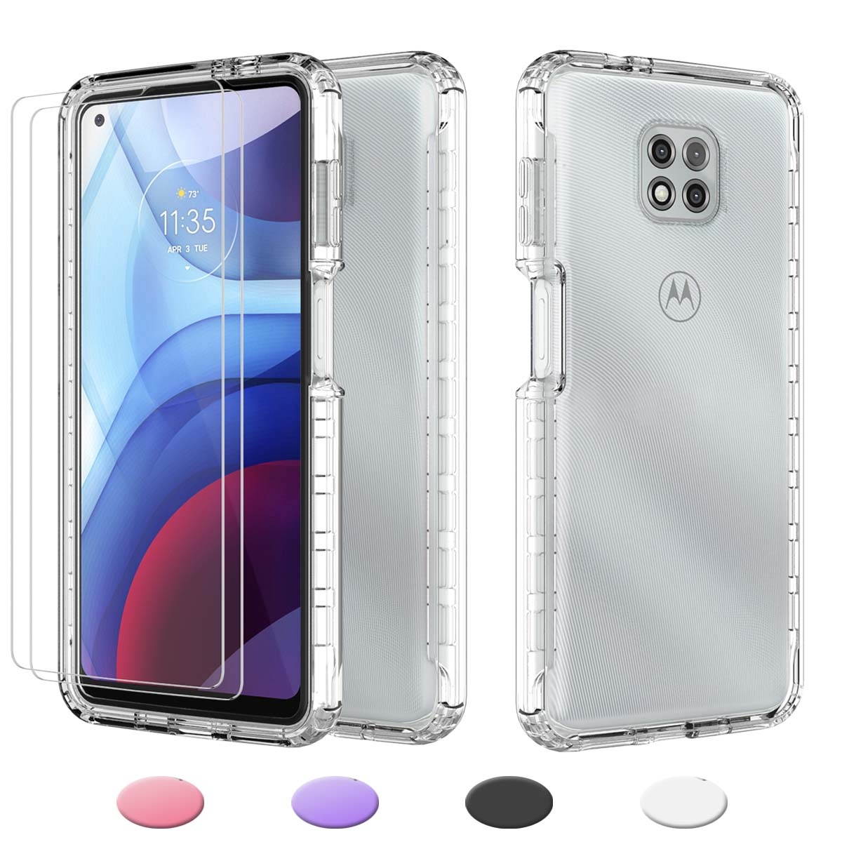 Moto G Power 2021 Case, Tekcoo Shockproof Rugged Body Protection Soft TPU Bumper Clear Case Shell Ultra-Thin Slim Flexible Rubber Anti-Scratch Protective Phone Cover For Moto G Power 2021 - Black