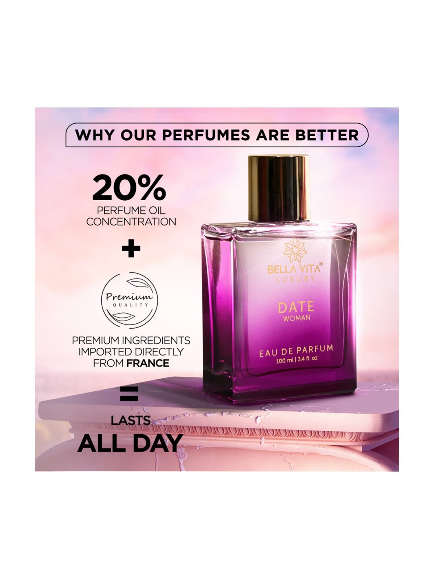 BELLA VITA LUXURY Date Eau de Parfum for Women - 100 ml