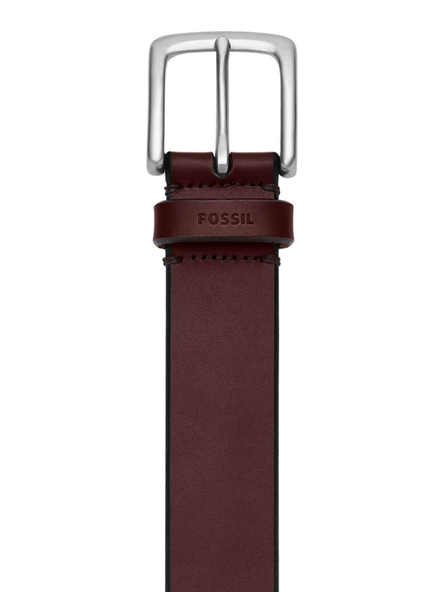 Fossil Joe Red Leather Solid Waist Belt