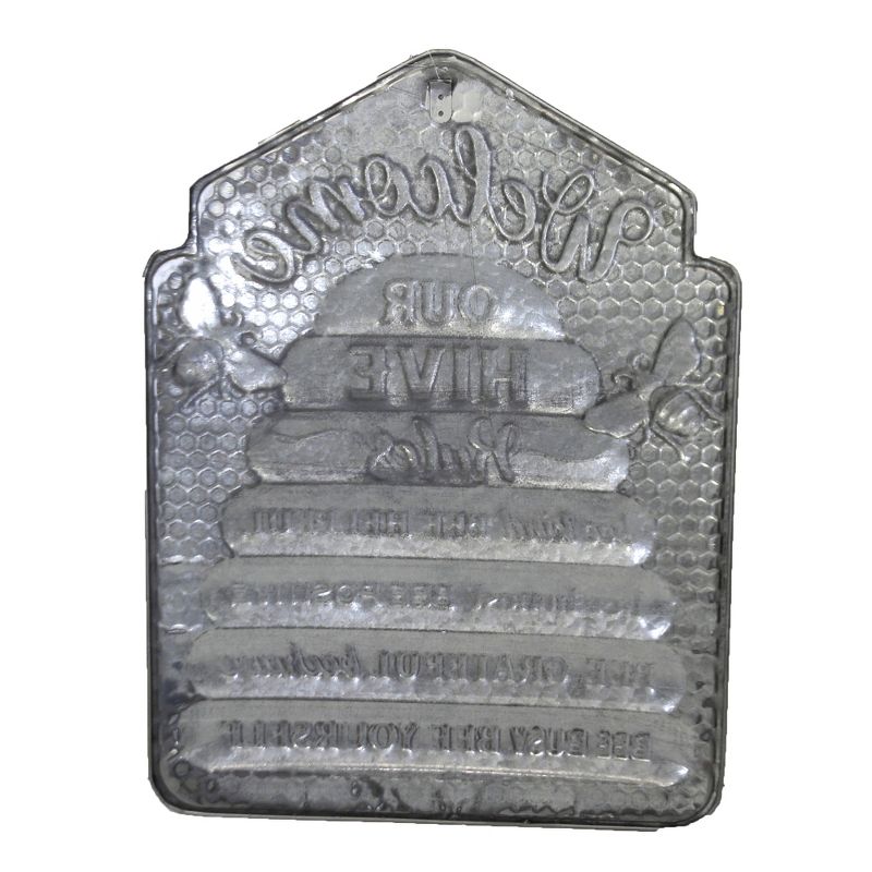 Home & Garden 21.5" Welcome Bee Hive Sign Bumble Home Decor Direct Designs International  -  Wall Sign Panels