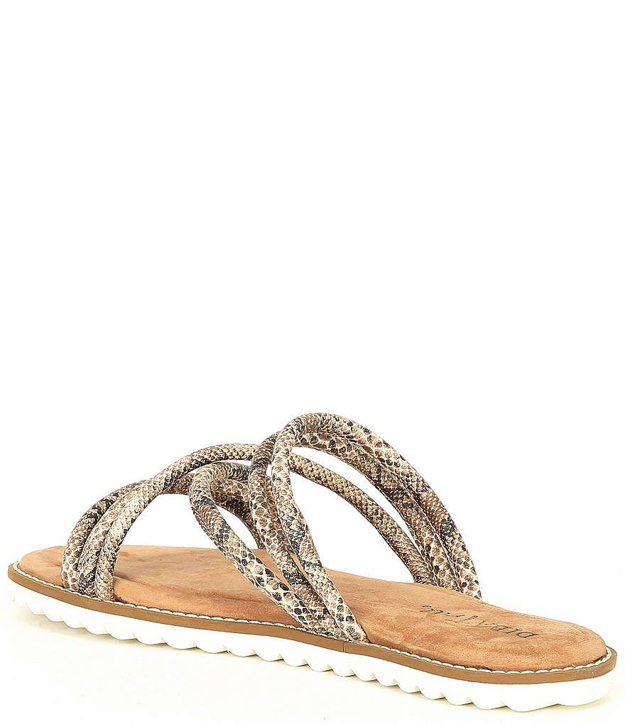 Diba True Cedar Cove Snake Print Strappy Flat Sandals