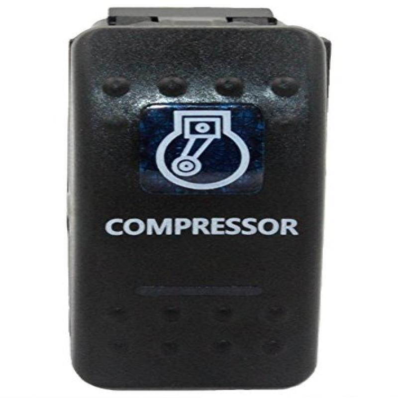 SUNDELY&reg; "COMPRESSOR" 12V 24V ON/OFF Rocker Switch with Blue LED Backlit Carling ARB Narva Style