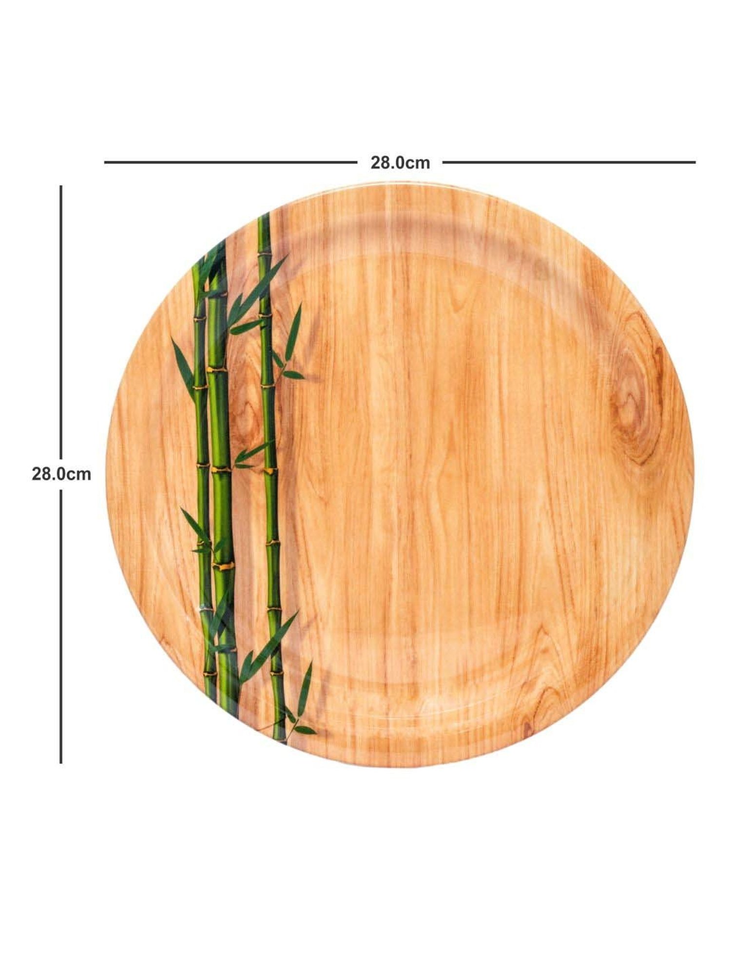 Servewell Bamboo Delite Melamine 28 cm Dinner Plates - Set of 6