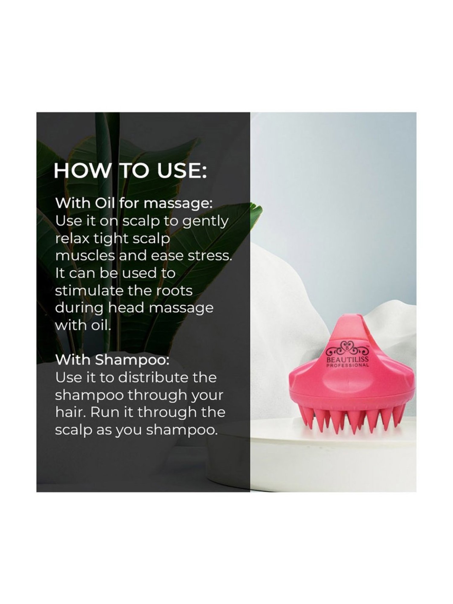 Beautiliss Professional Scalp Massager & Shampoo Brush