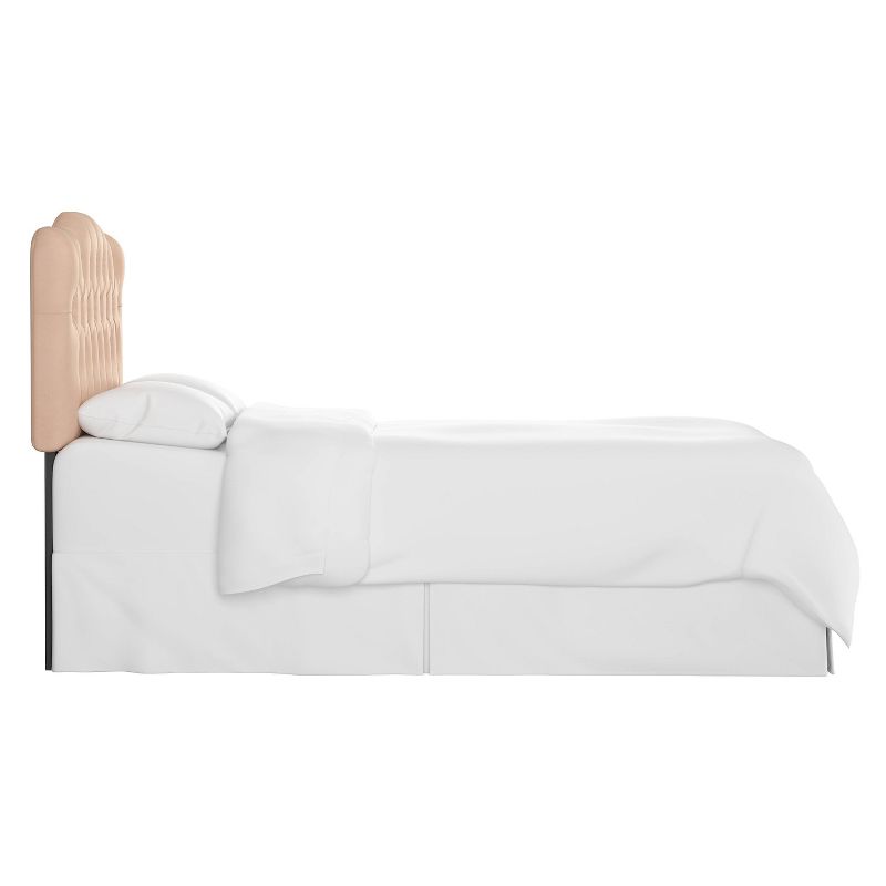 King Tufted Headboard Velvet Soft Pink - Skyline Furniture