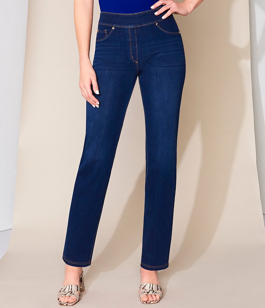 Slim Factor by Investments Classic Waist Denim Slim Straight Leg Jeans