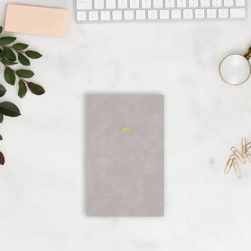 2021 The Everygirl Planner 5" x 8" Faux Leather Weekly/Monthly Bookbound Mist - Blue Sky