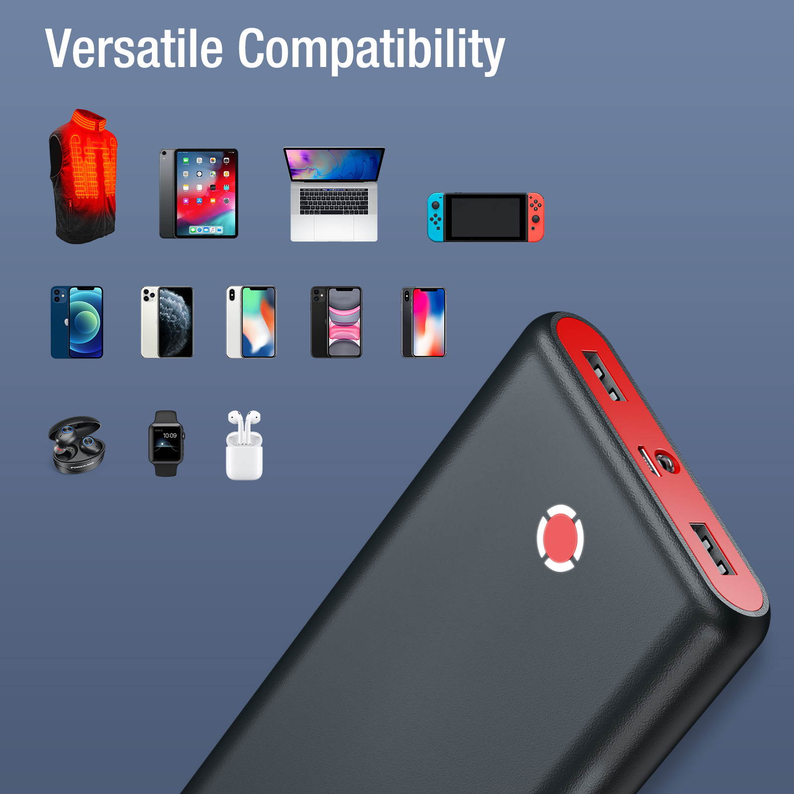 Poweradd 20000mAh Power Bank 20000 Portable Charger with 3.4A Dual USB Ports External Battery for iPhone, iPad, Galaxy Cellphone