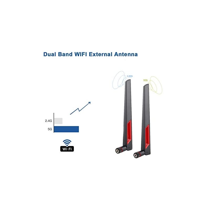 WiFi Antenna 10 DB DualBand 24G 5G 58G High Gain with RP SMA Male Connector for Wireless Network RouterAccess PointUSB AdapterPCI AdapterIP Camera WiFi Range Extender