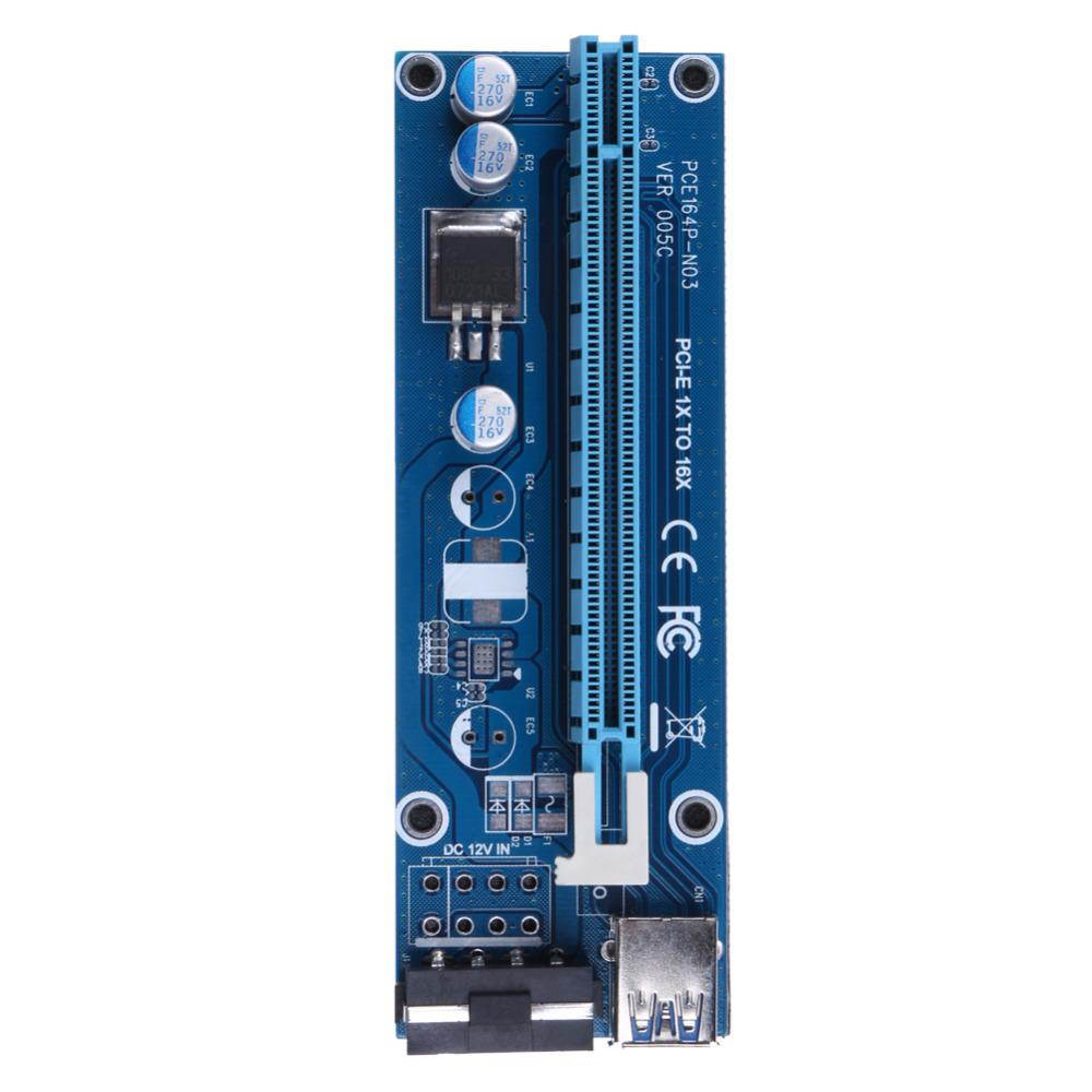 USB 3.0 PCI-E PCI Express 1x To 16x Extender Riser Card Power Cable 60cm PCIE Mining Card Adapter for BitCoin right interface