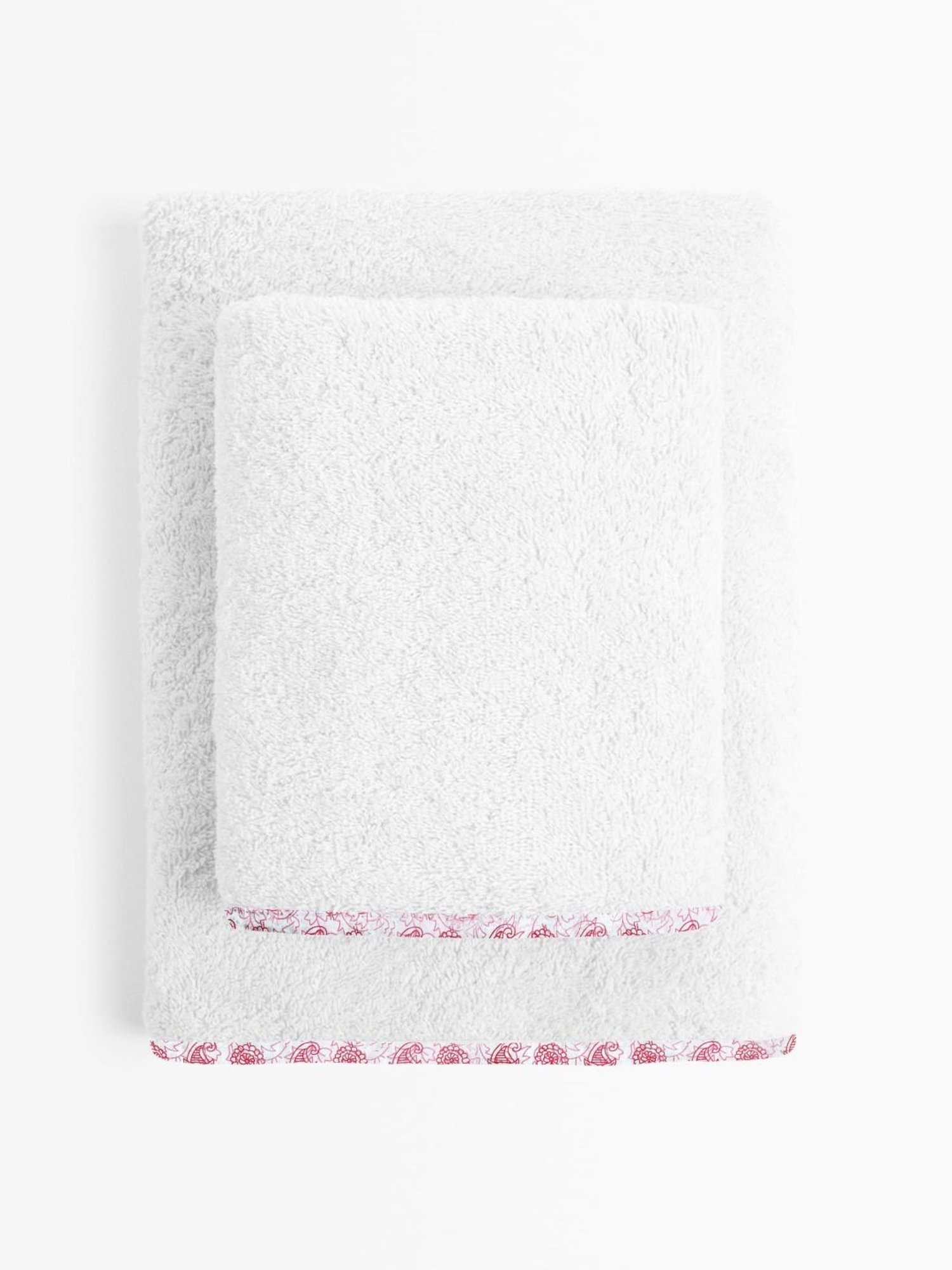 The Baby Atelier White & Red Towel Set